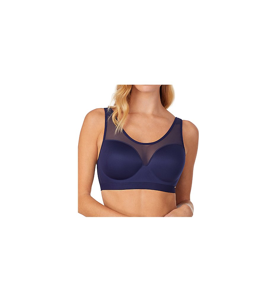 Le Mystere : Le Mystere 7380 Sheer Illusion Sports Bra (Navy Blue 36F)