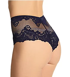 Lace Allure High Waist Thong Panty Evening Blue M