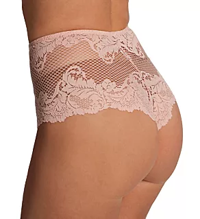 Lace Allure High Waist Thong Panty Pale Peach S