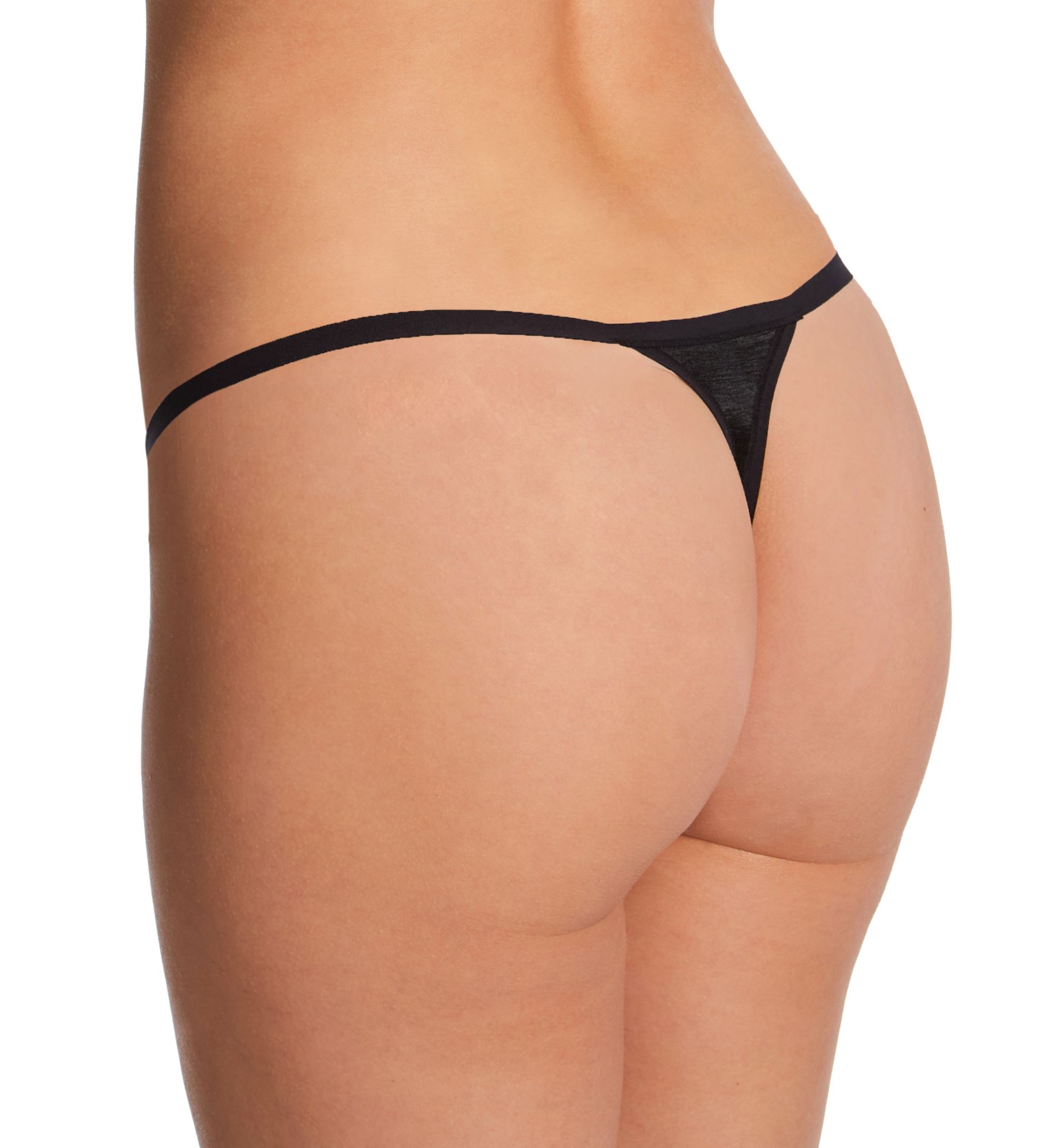 Le Mystere Shimmer Mesh Thong Panty Black XL  - Image 2