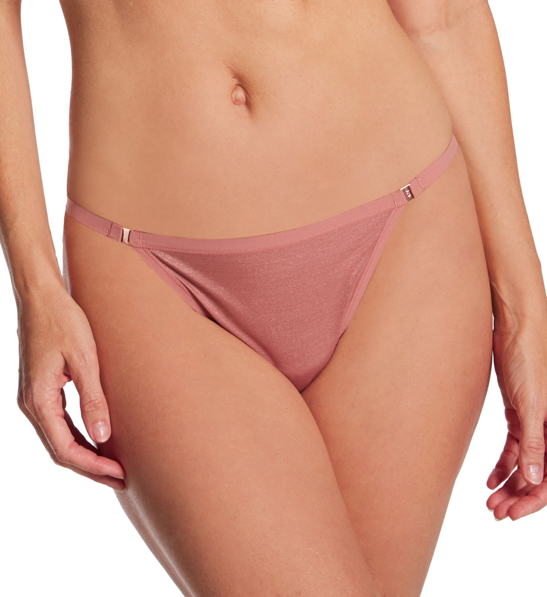 Le Mystere Shimmer Mesh Thong Panty Shimmer Blush M  - Image 1