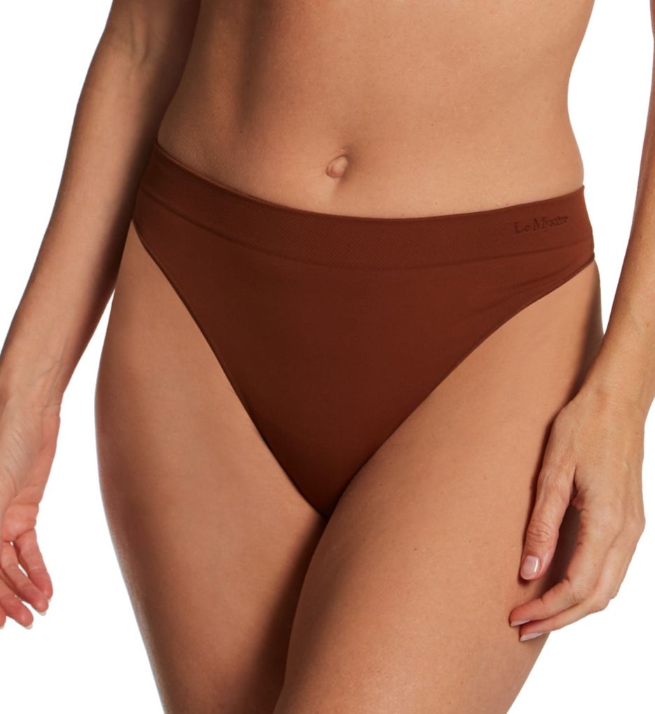 Le Mystere Women's Seamless Comfort Thong Panty in Beige | Size Large | HerRoom.com