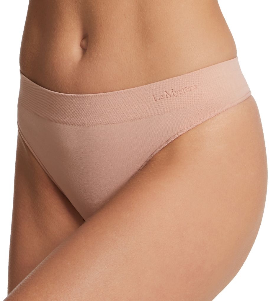 Le Mystere Women's Seamless Comfort Thong Panty in Beige | Size Large | HerRoom.com