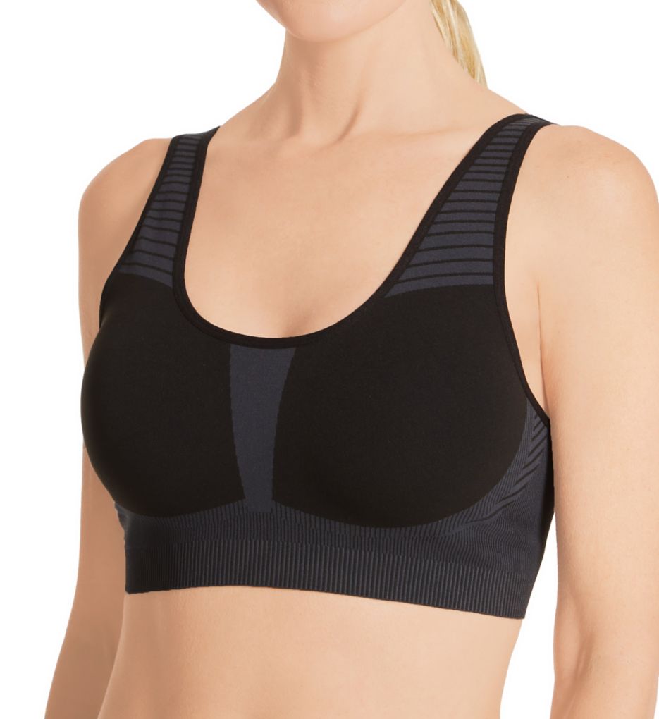 Le Mystere (2483081): Le Mystere 9133 Seamless Comfort Unlined Sports Bra (Black XL)