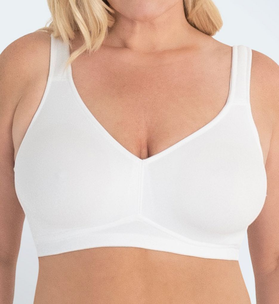 Leading Lady The Marlene - Silky Front-Closure Comfort Bra in White, Size:  40DD/F/G