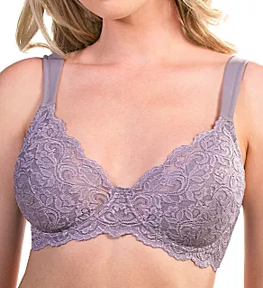Ava Scallop Lace Cup Underwire Bra Grey Lavender 34A