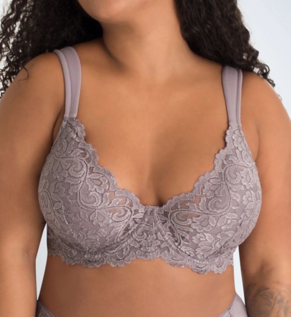 Ava Scallop Lace Cup Underwire Bra White 36G by Leading Lady