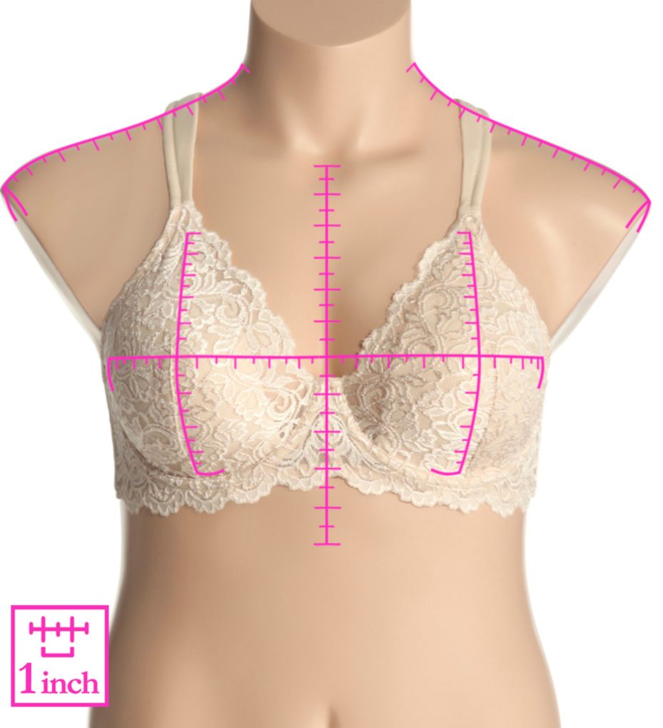 Ava Scallop Lace Cup Underwire Bra White 38DD by Leading Lady
