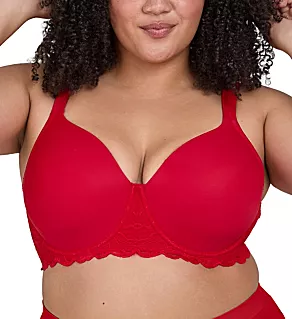 Chloe Lace Band Molded Underwire T-Shirt Bra Pepper Red 38A