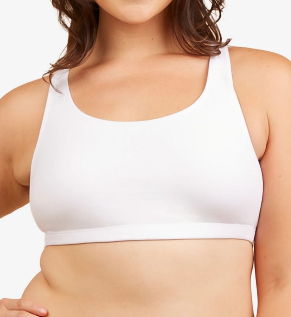 Leading Lady Women's Serena Sports Bra in White | Plus Size 38DD/F/G | HerRoom.com
