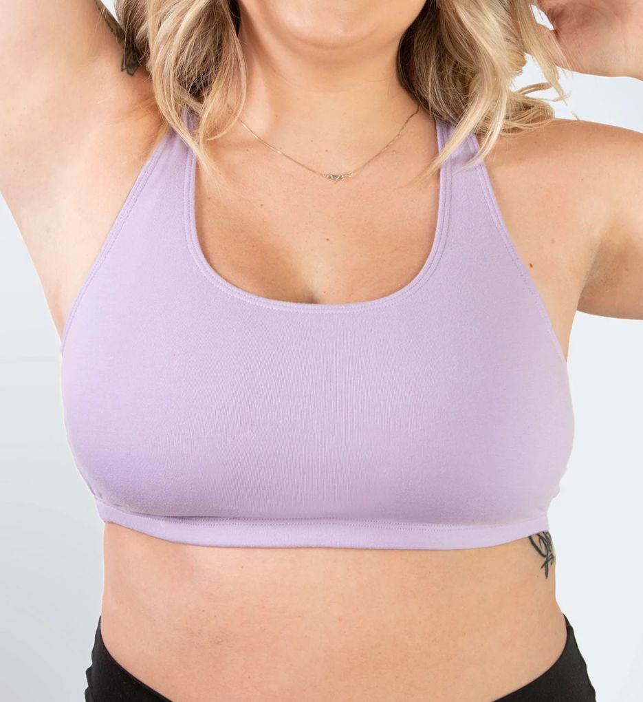 Leading Lady The Meryl - Cotton Front-Closure Comfort & Sleep Bra in Pink,  Size: 42C/D/DD