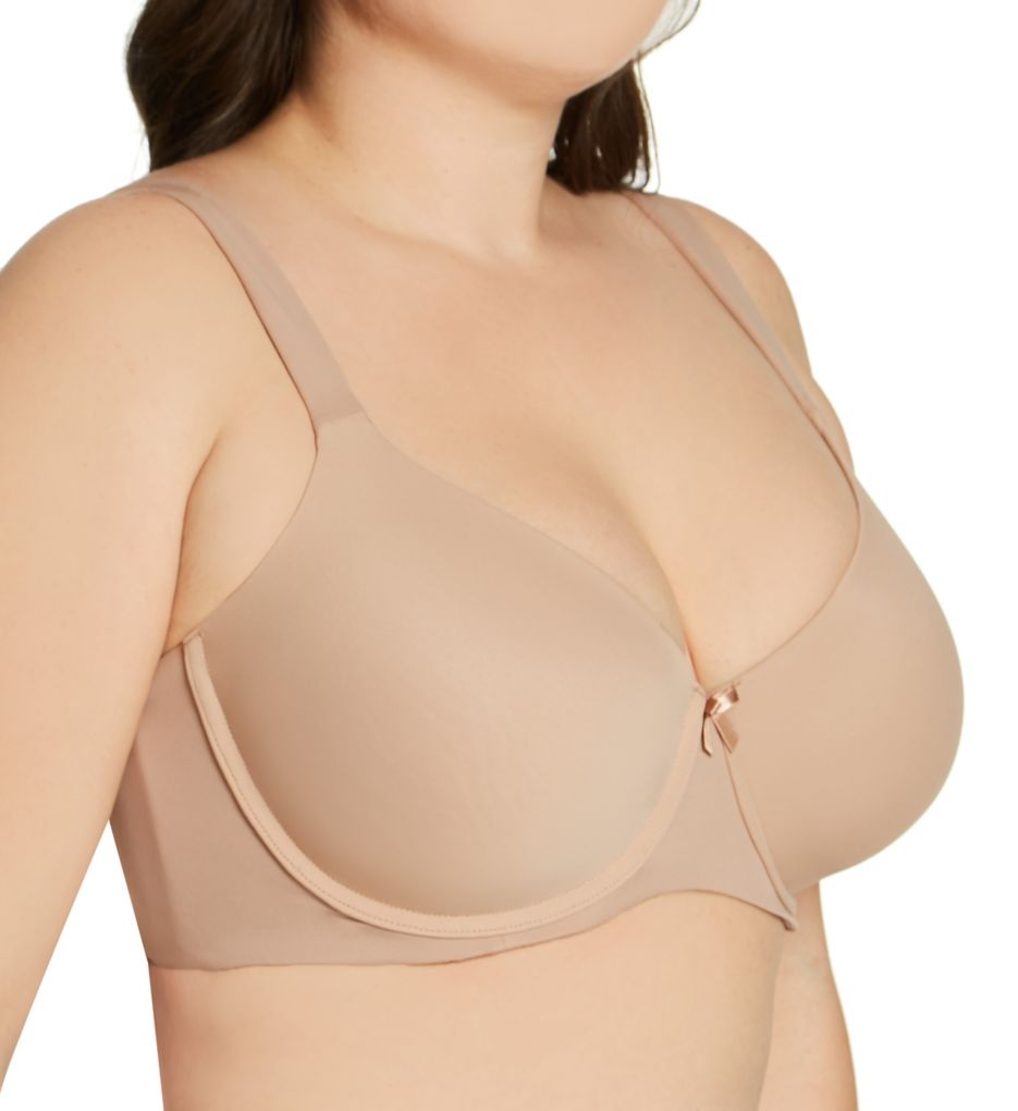 Women's Leading Lady 5211 Luxe Body Side Smoothing Wirefree T-Shirt Bra  (Black 50F)