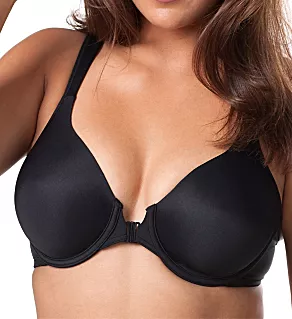 Brigitte Full Figure Front Close Racerback Bra Black 38B
