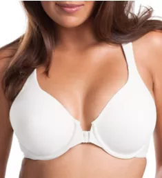 Brigitte Full Figure Front Close Racerback Bra White 36A