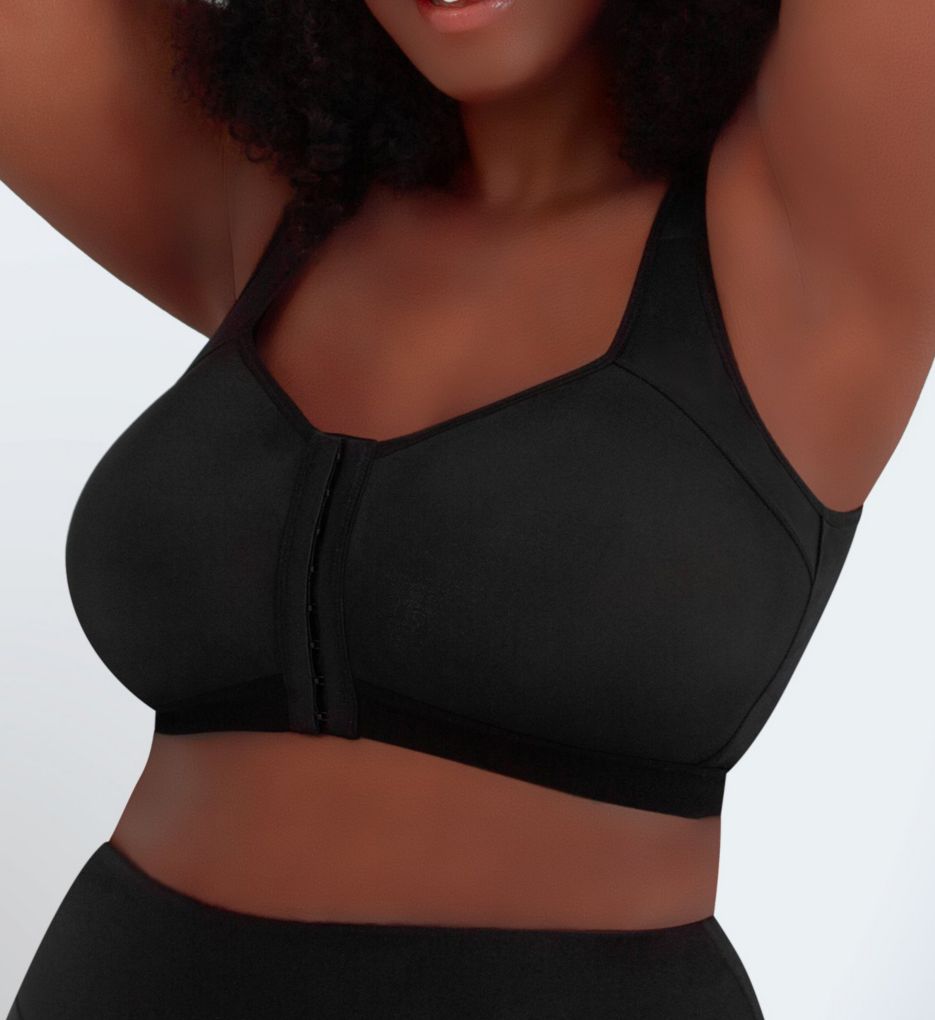 Leading Lady The Lora - Back Smoothing Lace Front-closure Bra In Black, Size:  42a : Target