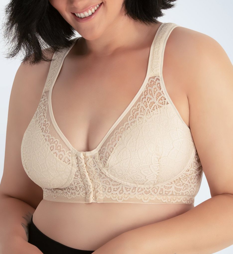 Spdoo Cotton Soft Cup Full-Coverage Posture Bra, Lace, Front Closure,  Wire-Free