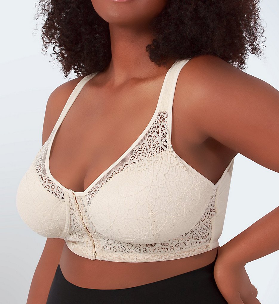 Leading Lady >> Leading Lady 5531 Lora Lace Front Close Posture Back Bra (Whisper Nude 50B)