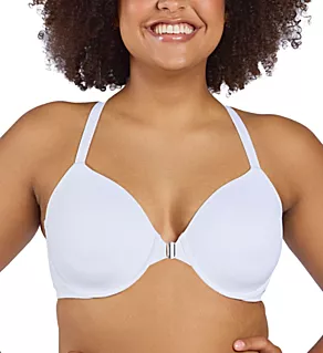 Brigitte Front Close Racerback T-Shirt Bra White 40A