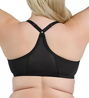 Brigitte Front Close Racerback T-Shirt Bra Black 40A