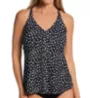 Leilani Hamptons Dot Racer Back Plunge Tankini Swim Top J720363 - Image 1