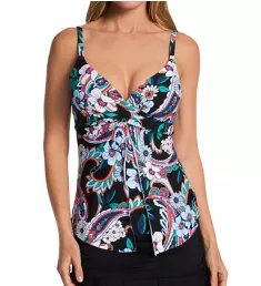 Goodvibes Sail Away Gemini Tankini Swim Top Black Sand 6