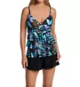 Leilani Oceanside Palm Gemini Tiered Tankini Swim Top J721031 - Image 3