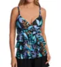 Leilani Oceanside Palm Gemini Tiered Tankini Swim Top J721031