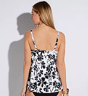 Garden Style Cape Town Tankini Swim Top Black/White 6