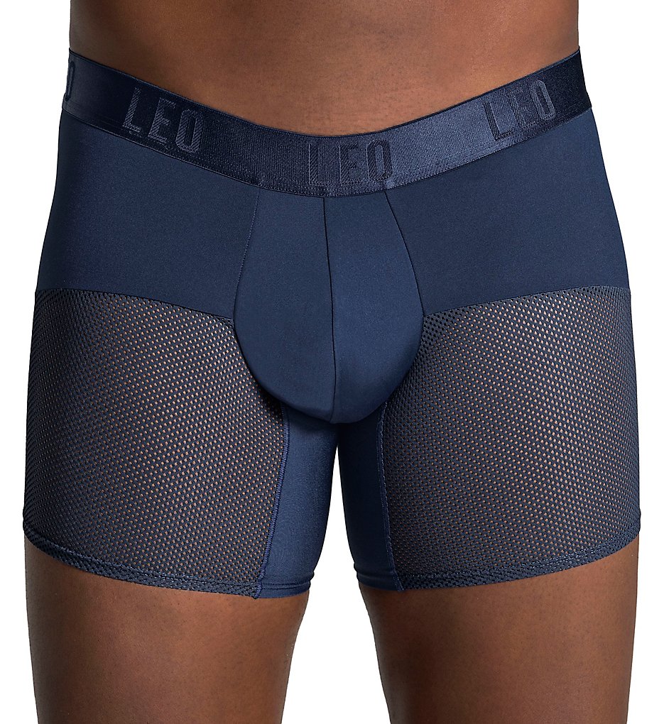Leo 033272N High Performance Advanced Mesh Long Boxer Briefs (Dark Blue)