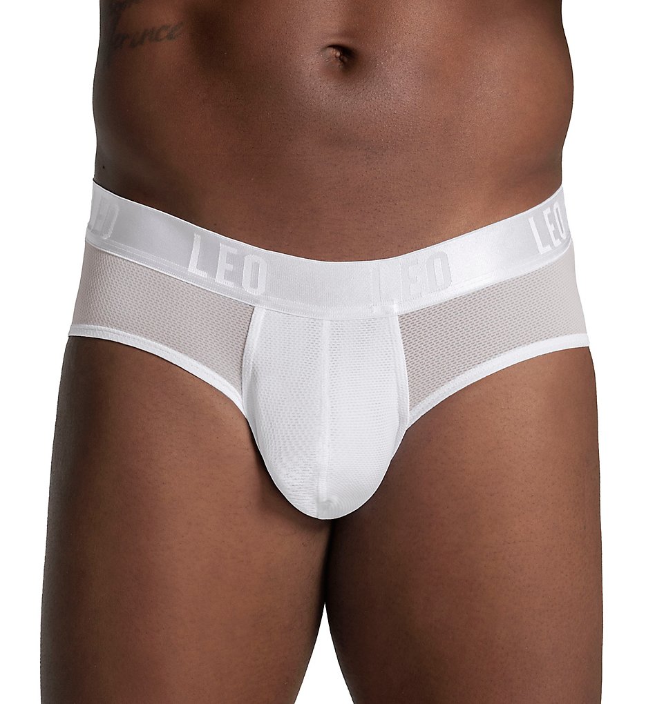 Leo 033278N High Tech Microfiber Briefs (White)