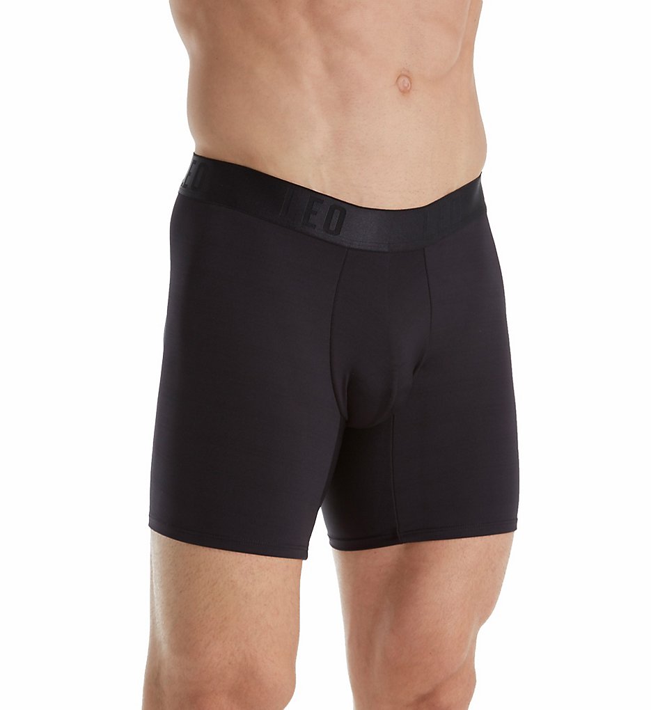Leo 033280 Men's Padded Butt Enhancer Boxer Briefs (Black)