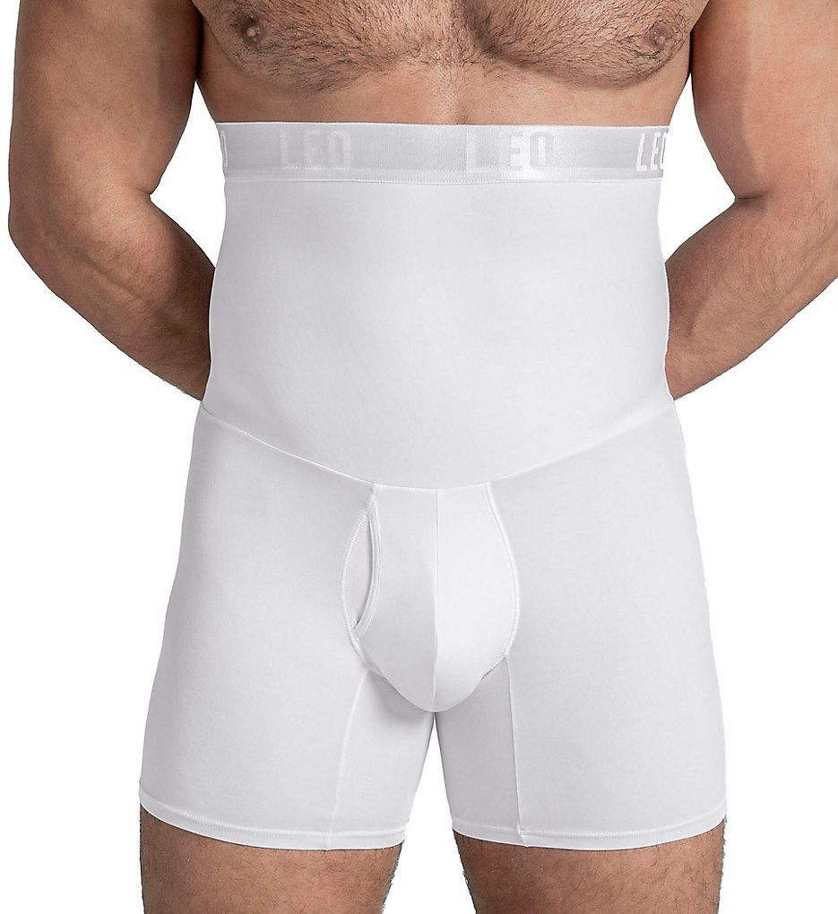 Leo 033284 High Waist Stomach Shaper with Boxer Briefs (White)