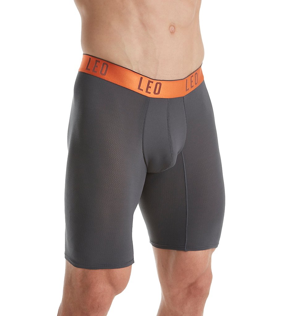 Leo 033290N High-Tech Breathefiber 9 inch Boxer Briefs (Dark Grey)
