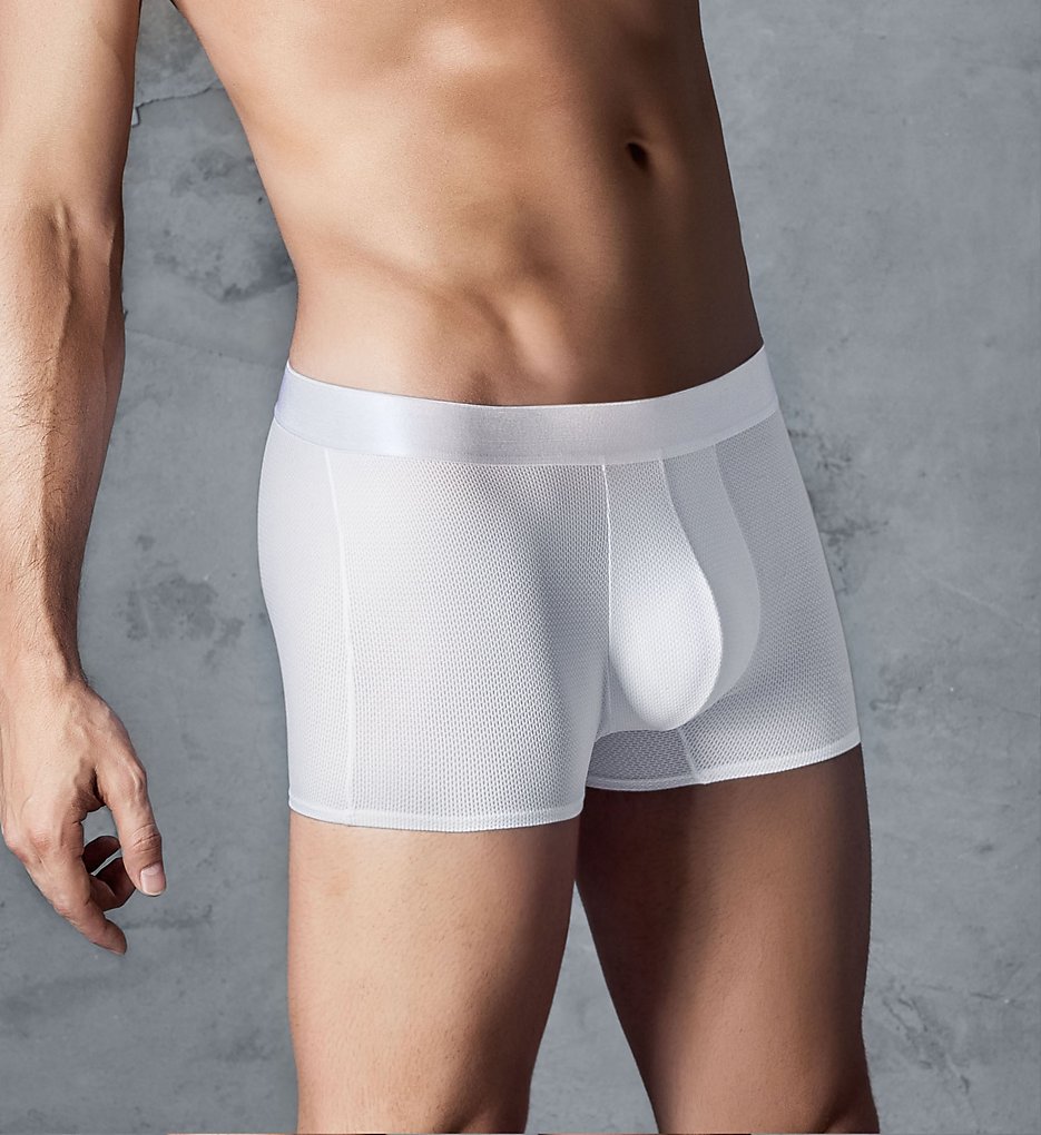 Leo 033301 Superior Fit Microfiber Mesh Boxer Briefs (White)
