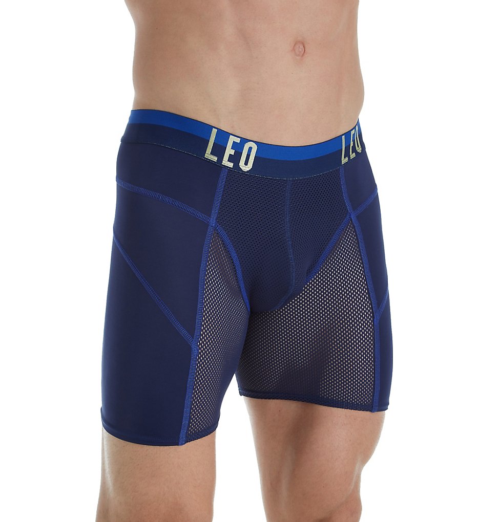 Leo 033303 Fresh Mesh Sport Boxer Briefs (Dark Blue)