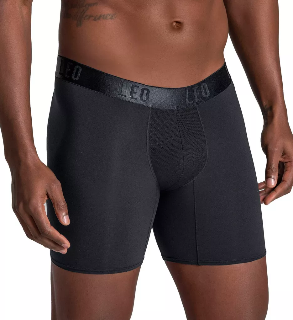 Long Athletic Boxer Brief with Side Pocket Black M