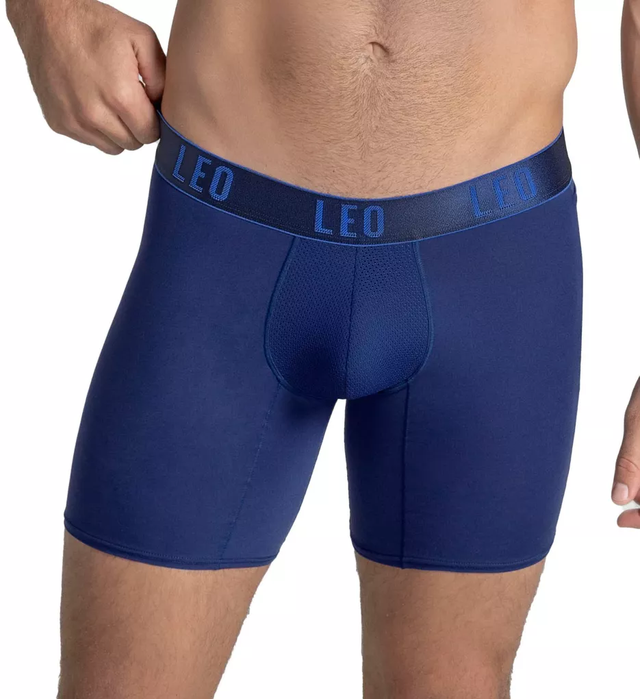 Long Athletic Boxer Brief with Side Pocket Blue L
