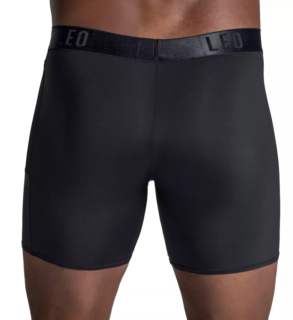 Long Athletic Boxer Brief with Side Pocket Black M