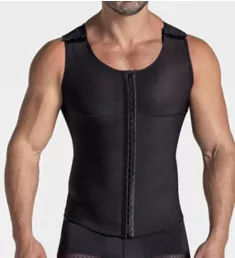 Firm Compression Front Hook Vest w/ Back Support Black L