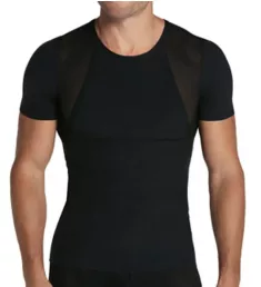 Firm Compression Cotton Shirt w/ Mesh Cutouts Black S