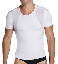 Firm Compression Cotton Shirt w/ Mesh Cutouts White S
