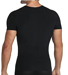 Firm Compression Cotton Shirt w/ Mesh Cutouts Black S