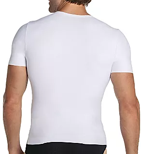 Firm Compression Cotton Shirt w/ Mesh Cutouts White S