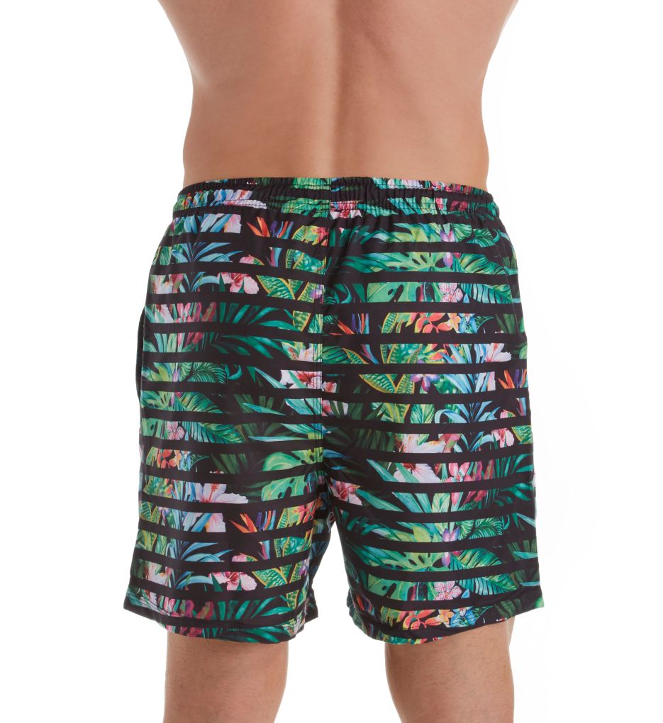 Tropical Print Swim Trunk With Mesh Liner