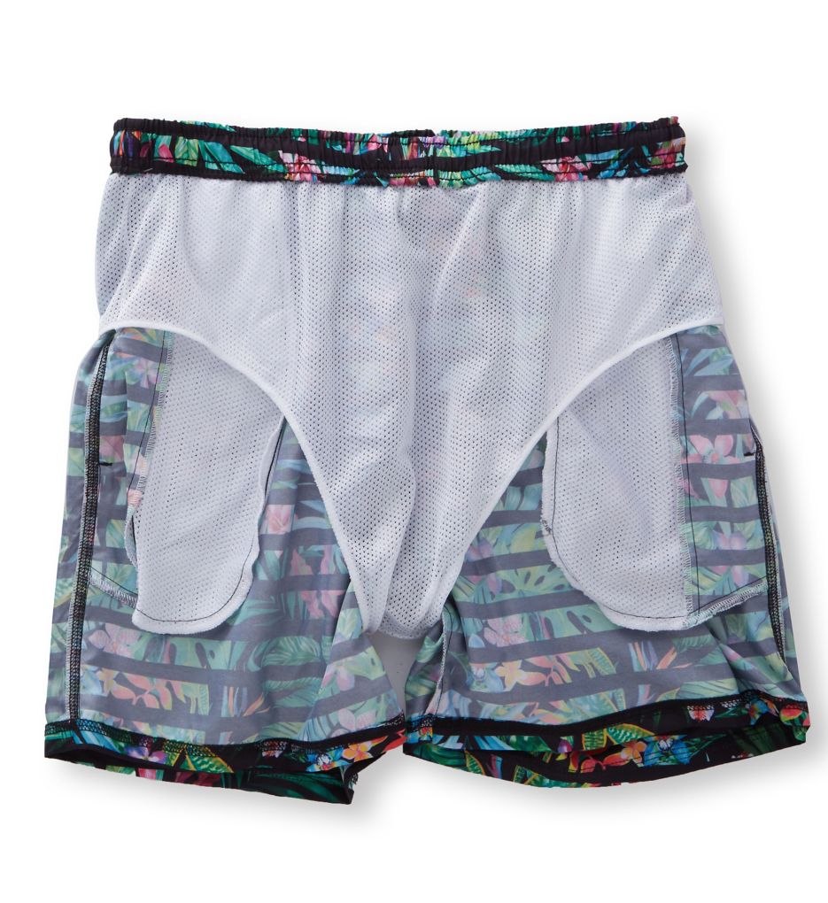 Tropical Print Swim Trunk With Mesh Liner-cs1