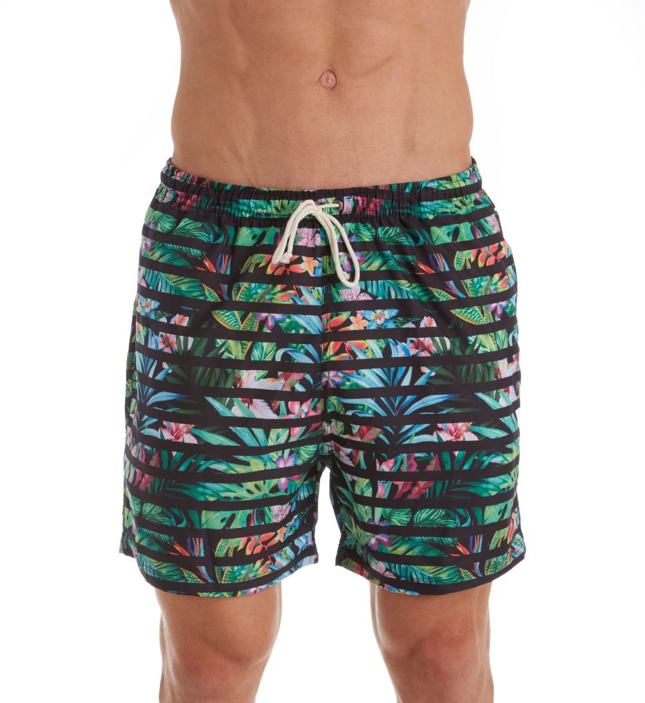 Tropical Print Swim Trunk With Mesh Liner-fs