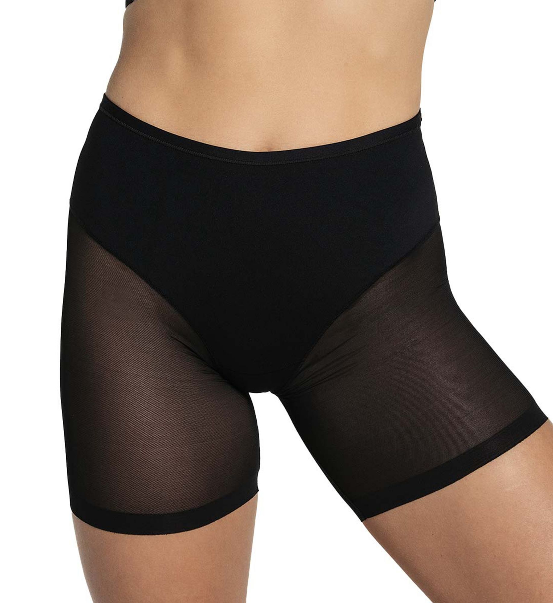 Leonisa Women's Truly Undetectable Sheer Compression Shorts in Black | Size: XL | HerRoom.com