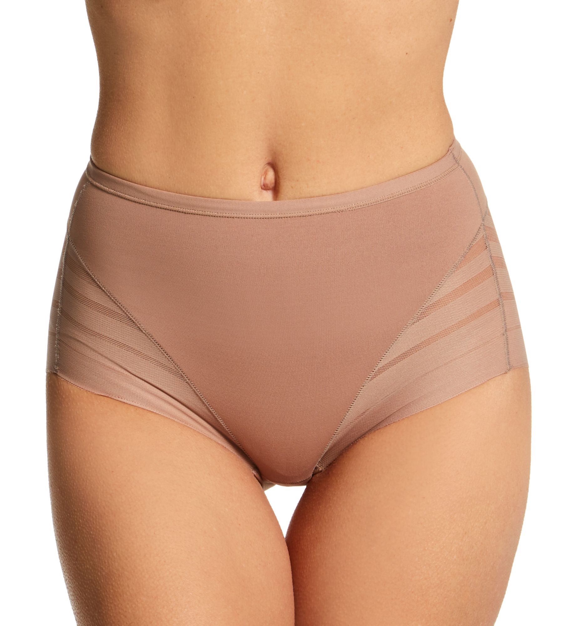 Leonisa Women's Lace Stripe Undetectable Classic Shaper Panty in Natural | Size: XL | HerRoom.com