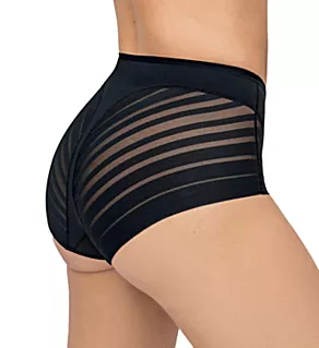 Lace Stripe Undetectable Classic Shaper Panty Black 3X