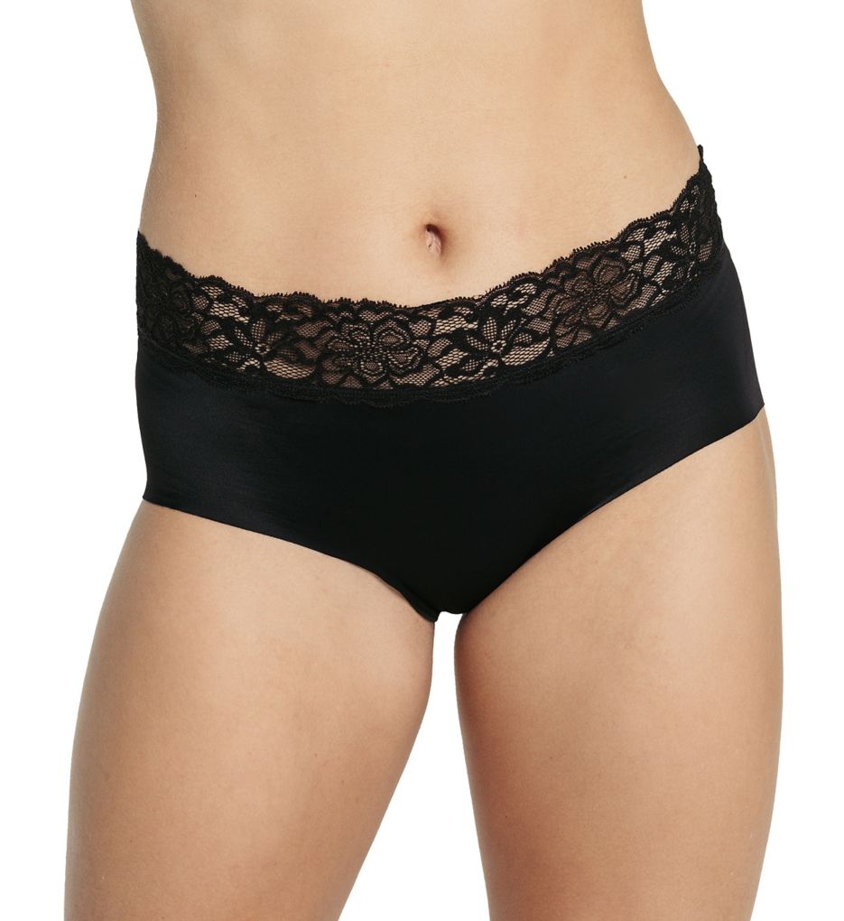 Women's Plus Size High Waist Triangle Panties With Lace Edge